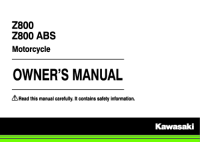 Kawasaki Z800 - Owners manual EN 2015